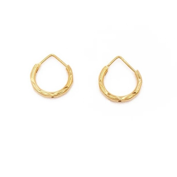 COPY - Hoop Earrings, Gold Hoop Earrings, Dainty Hoop Earrings, Wedding Gold Ea… - Picture 5 of 7